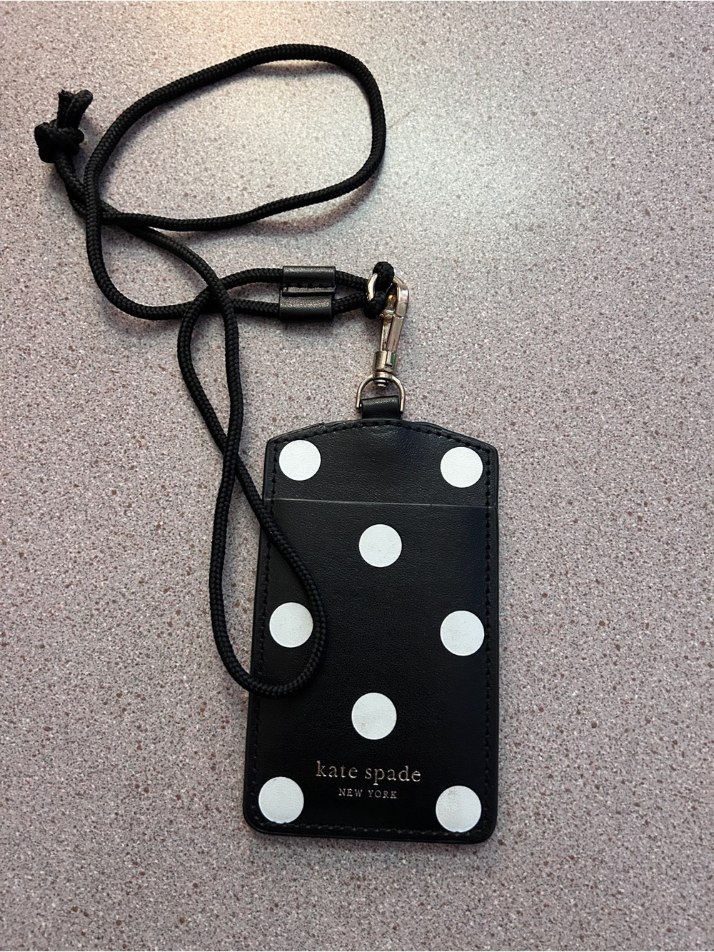 kate spade Black Polka Dot ID Lanyard Card Holder